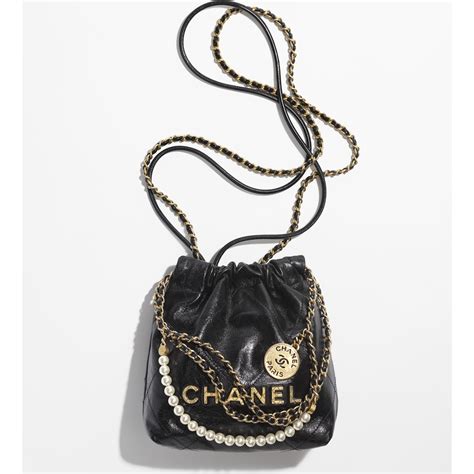 chanel black rhinestone mini|Chanel 22 mini handbag, Shiny calfskin & gold.